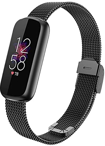 Mijobs Ersättningsarmband kompatibelt med Fitbit Luxe metallarmband, fritt justerbart klassiskt elegant rostfritt stålarmband kompatibelt med Fitbit Luxe, smartklocka