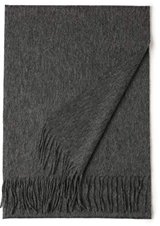 Prettystern weicher Wollschal einfarbig mit Fransen für Herbst Winter Herren und Damen