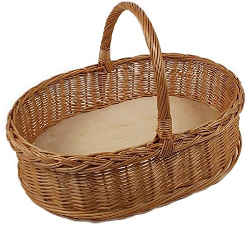 Weidentablett mit Henkel Braun Oval ca. 52x40x35 cm