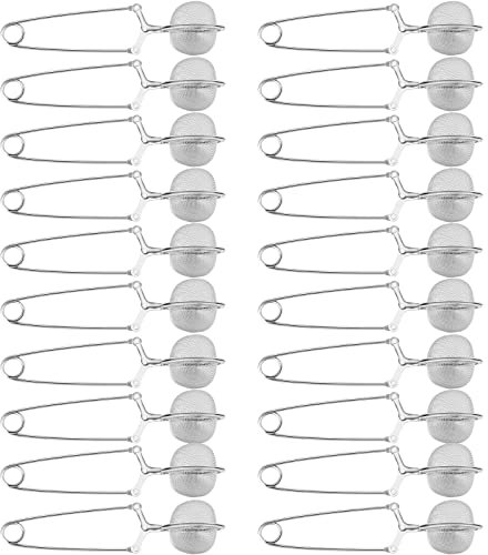 20 piezas de infusor de té a presión de acero inoxidable con asa para té suelto, filtro de té de metal, pinzas, bolas de té, filtro de té, pinza para hojas de té sueltas