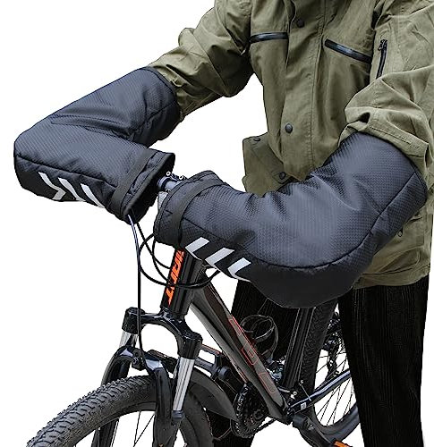 TREETDOBV Fahrrad-Lenkerhandschuhe, wasserdichte Fahrrad-Lenkerwärmer-Bezüge mit Fleece-Innenfutter, Fahrrad-Handwärmer für Radfahren, Fahrrad-Lenkerwärmer-Bezüge(#1)