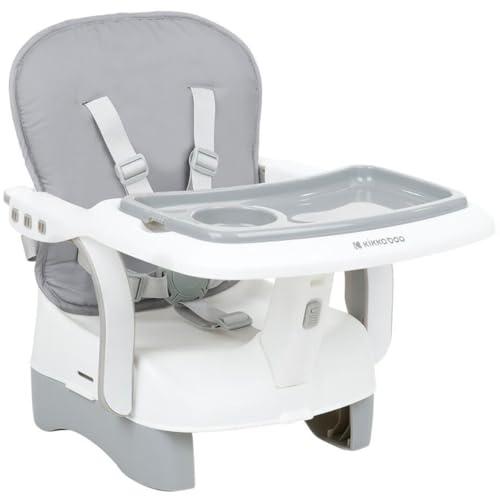Kikkaboo Kinderstuhl, Boostersitz Chewy, Doppeltablett, Sicherheitsgurt, faltbar grau