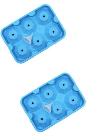 BESTonZON 2stücke Eiswürfelform Aus Silikon Fach Diamant-design Eiswürfelbereiter Mit Trichter Für Kühlschrank Und Kreative Mixe -frei Leicht Zu Reinigen Platzsparend