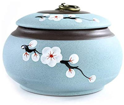 BONOOL Mini Cenizas para Mascotas, Cenizas Cremadas, Cenizas para Adultos, Tumbas para Mascotas, Cenizas, Cerámica Conmemorativa, Recipientes De Cerámica Resistentes (Tamaño: 14,5 * 9,8 cm)