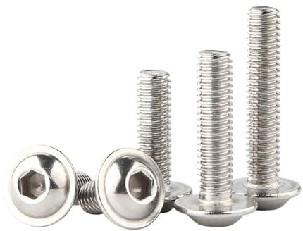 NORAZE 50 Stück Edelstahl-Innensechskant-Halbrundkopfschrauben mit Bundbolzen M3 M4 M5 (Color : 20mm x50pcs, Size : M5)