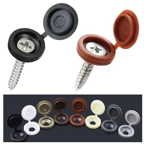 Metal Screws 100pcs Screw Cover Cap White Black Grey Plastic Screw Cap Cover Nail Nuts Bolts Decorative Cover Screw Folding Ugly Covers (Color : Dark Grey, Size : 100pcs)