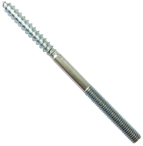 M6 x 100 mm Stockschrauben mit Torx-Antrieb, 25 Stück Doppelgewindeschrauben Schraubstifte Holzschraube Gewindestifte mit TX Länge 100 mm