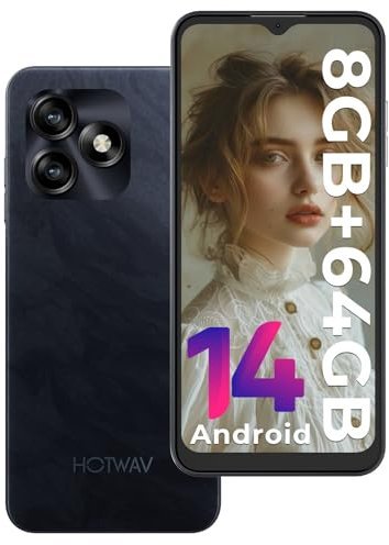 HOTWAV Note 15 Smartphone Ohne Vertrag, Android 14 Octa Core 8GB+64GB/1TB Erweiterbar Handy Ohne Vertrag, 6.6 HD+ Display 5160mAh Handy Günstig, 13MP+5MP Kamera Dual SIM 4G Simlockfreie Handys