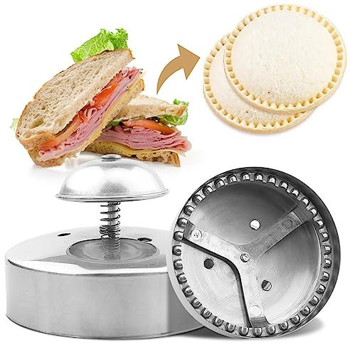 Sandwich Cutter for Kids 3.54inch Food-Grade Stainless Steel Round Cookie Non-Stick Sandwich Cutter and Sealer for Making Sandwiches, Hamburgers, Pie Kitchen
