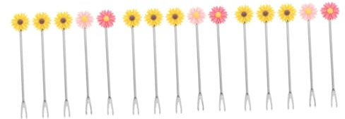 OKUMEYR Lot De 3 Fourchettes À Dessert En Forme De Marguerite Décorations De Gâteaux Fleurs Comestibles Pour Mariage Maison Élégantes 5 Pièces X 3 Aléatoires