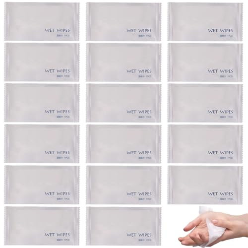 Paquete de 30 toallitas húmedas desechables envueltas individualmente, tamaño de viaje, toallitas de manos y cara sin perfume, toallitas de limpieza portátiles para viajes, restaurante, barbacoa,