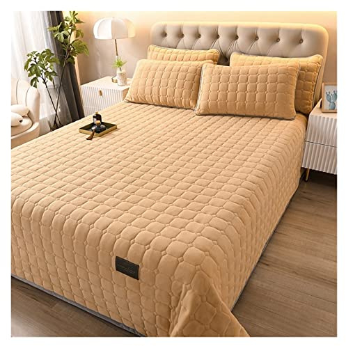 HKJGNH Dessus De Lit 2 Personnes Couvre lit 220x240/240x260 Matelassé 3 pièces en Velours Jeté De Lit Multifonction Léger Couverture avec 2 Taies d'oreiller(L,230 * 250cm)