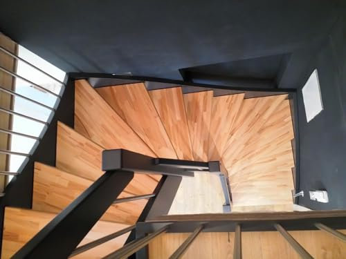Holztreppe nach Maß Innentreppe zur Selbstmontage Treppe in Buche Kern-stabverleimt mit 14 Steigungen