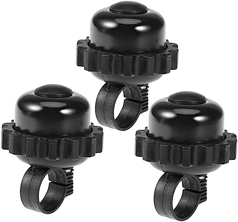 iplusmile Campanello Rotante Design Antiruggine Nero 3 Pezzi in Lega di Alluminio e Funzione di Avviso Precoce per Bicicletta per Ciclismo su Strada