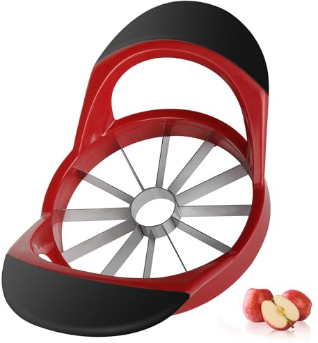 TONQDPE Cortador de manzanas, descorazonador y rebanador de manzanas de 4.72 pulgadas, cortador de manzana con 12 cuchillas afiladas, herramienta descorazonadora de manzanas, gadgets fáciles