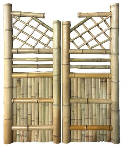 GOCHUSX Outdoor Fence Gate, Freestanding Wood Partition With Metal Hinges, Courtyard Small Garden Wooden Door For Backyard, Patio, Outdoor(182x100cm)