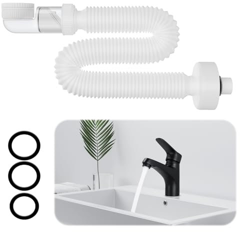Raumsparsiphon,1/4 Zoll Siphon Sifon Waschbecken Bad Raumsparsiphon Waschtisch Raumsparsiphon für das Badezimmer Geruchsverschluss Waschbecken
