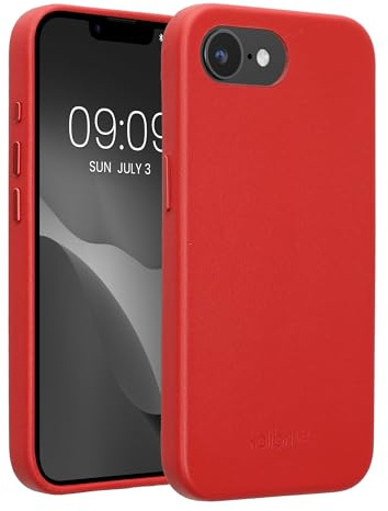 kalibri Schutzhülle kompatibel mit Apple iPhone 17e / iPhone 16e - Hülle Leder - Hardcover Handy Cover Case Rot