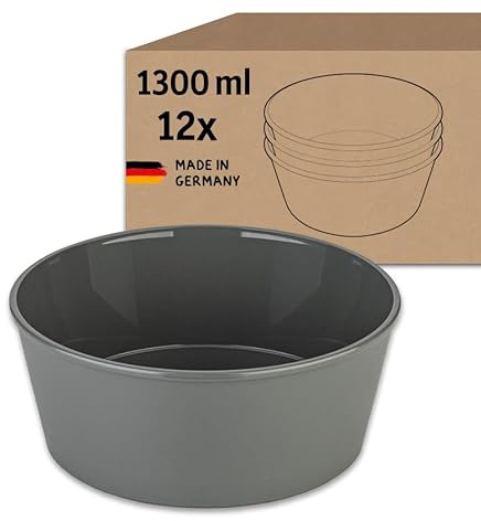 Koziol MOVE BOWL 1,3 Mehrwegschale 1300 ml | 12er Set, Kunststoff | wiederverwendbar, bruchsicher, spülmaschinenfest | Catering, Take-Away, Meal-Prepping
