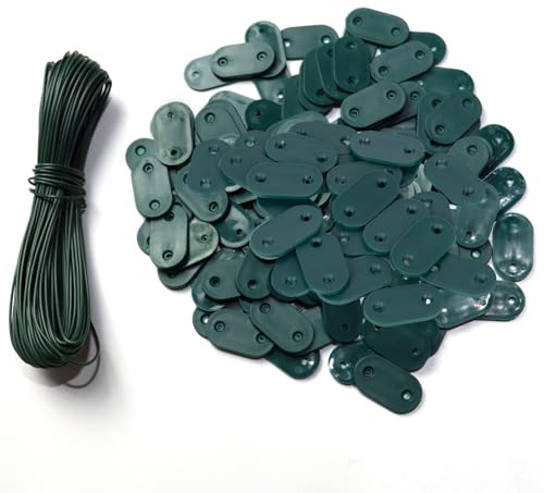 Kit de Fixation Brise Vue, 104 pièces - avec Serre-câbles de 20 m et Plaquettes de Fixation pour Balcon et canisse PVC and Brise-Vue