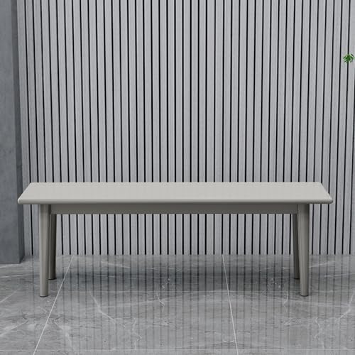 Farmhouse Essbank aus Holz mit abgerundeten Ecken, platzsparende 140 cm, graue Bank für Küche, Esstisch, Eingangsbereich und Schlafzimmer, stilvolle und funktionale Möbel