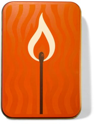 TINIT Match Tin | Flicker - Storage Box Matches Firelighter Metal Lighter Gift Storage Funky Unique Present Birthday Christmas Home Birthday Housewarming Aesthetic Kitchen Decor | Flicker