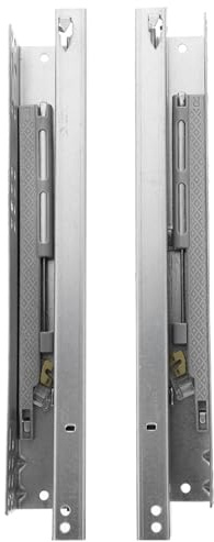 FUTUREORYY 2 Stück Schubladenschienen mit Verdeckter Dämpfung Geräuschlose Auszugsschiene aus Stahl 0,9mm Soft Close Gleitschiene für Möbel und Schrankauszüge
