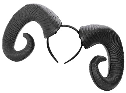QUXVUIS Stylish Headband Hair Band Hair Accessories with RAM Horns for Halloween Women Men Party Hairband Prop