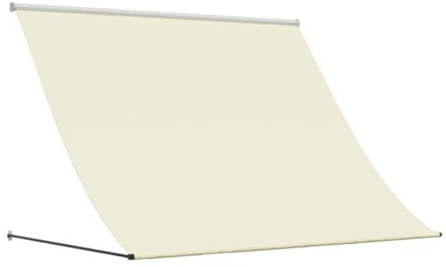 Qnhdfrt Auvent rétractable 200 x 150 cm, store mural pour balcon et terrasse, store manuel à bras articulé en polyester et cadre en acier, ombrage pour extérieur, crème
