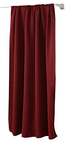 WOLTU Thermovorhang, Verdunklungsvorhang für Wohnzimmer Schlafzimmer, Blickdicht, mit Kräuselband für Schiene, 250g/m² Schwere Wärmeisolierende, 135 x 245 cm, Bordeaux