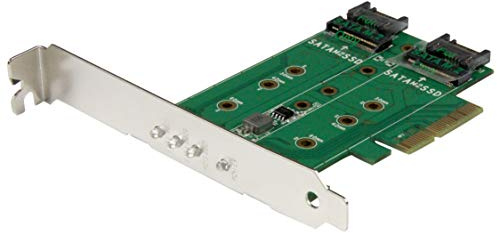 StarTech PEXM2SAT32N1 M.2-SSD-Adapterkarte silber | SSD Adapterkarte, PCIe 3.0 x4, B-Key M-Key, 2280 2260 2242 2230, Voll- Niedrigprofilblende