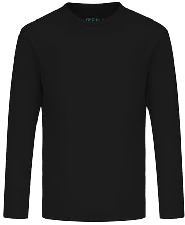 Opna Youth Athletic Performance Long Sleeve Shirts for Boy's or Girl's – UV Protection Moisture Wicking Rash Guard Black