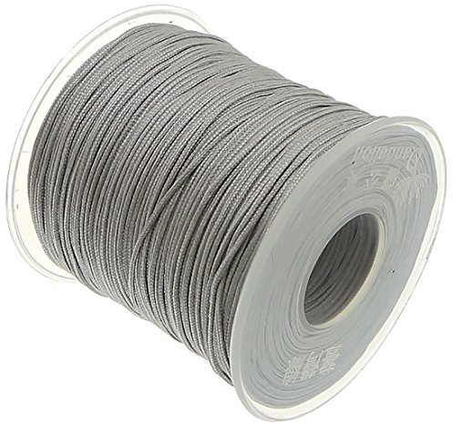 My-Bead Nylonband 1mm Silber auf Spule 90m Nylonschnur Nylonfaden stark & reißfest ideal für Schmuckherstellung Makramee Basteln Armbänder Ketten DIY