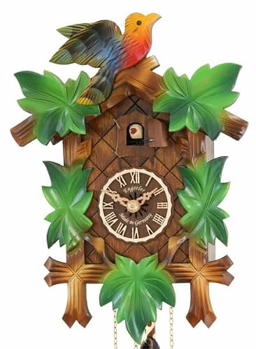 Engstler Schwarzwälder Kuckucksuhr Mechanisch Traditionellen grünen 1 Tag, Holz, Hauteur 28 cm