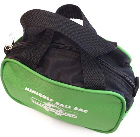 Kleine Minigolf Balltasche für ca. 15 Bälle, Schwarz - Grün