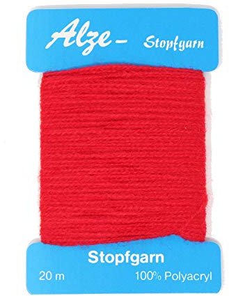 BIG-SAM - Stopfgarn | 20 Meter Wickelkarte | auch als Beilaufgarn verwendbar | viele Farben einzeln erhältlich oder als Farbset (Rot)