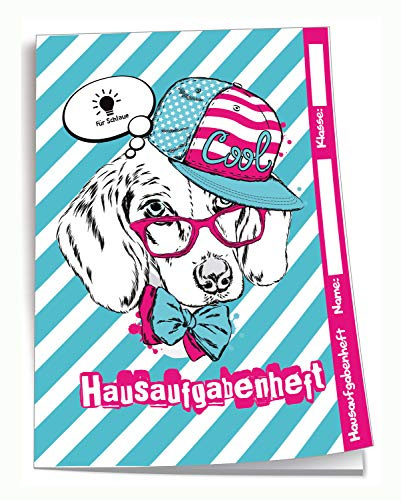 Edition Trötsch 201838N - Hausaufgabenheft DIN A5, Cool Dog, 96 Seiten, mit Klarsichtumschlag