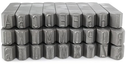 Dönges Handschlagstempelsatz spitz, 27-teilig, A - Z, Schrifthöhe 8 mm (Schlagstempel Schlagbuchstabe)