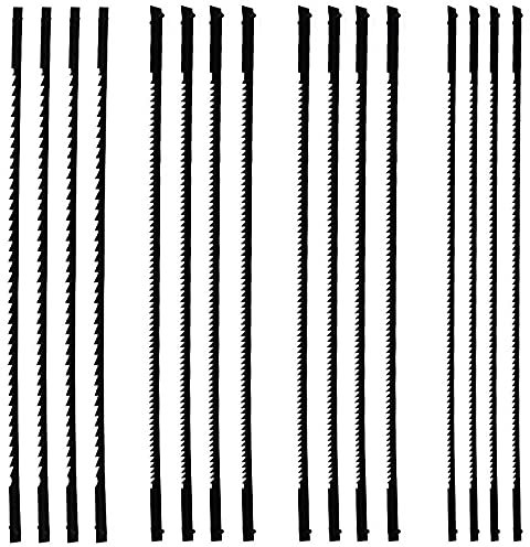 AOBETAK Dekupiersägeblätter mit Stift, AOBETAK 16 Stück, 10/15/18/24 Zähne, 127 mm, 5 Zoll Dekupiersägeblätter für Holz/Kunststoff/Schaum/Weichmetall, Dekupiersägen-Zubehör