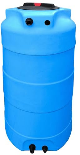 Esto Serbatoio Acqua Verticale 300 L Cisterna Cilindrica, Bidone Acqua Potabile in Polietilene Atossico Serbatoio Acqua Potabile o Piovana con Predisposizione Rubinetto Per uso Esterno