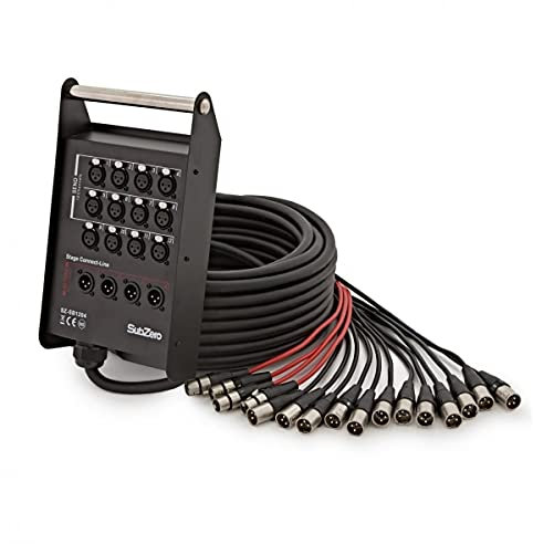 SubZero Caja de escenario XLR de 16 canales - 12 entradas / 4 salidas - 25 m de longitud