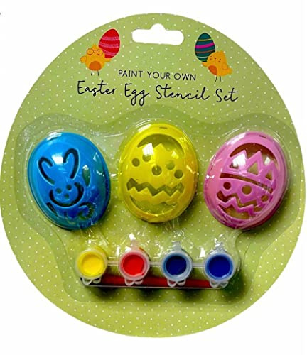 Tallon Paint Your Own Easter Egg Decor Stencil Set Kit with Colours| Spring Summer Art & Craft Activity| Great Party Bag Filler Gift Idea