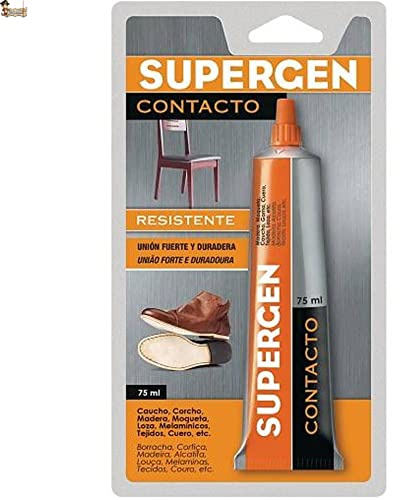 BricoLoco.com Colle de contact Supergen extra forte Professionnelle Bois, Chaussures, Caoutchouc, Liège, Unions solides et durables Bricolage et réparation (1 75 ml)