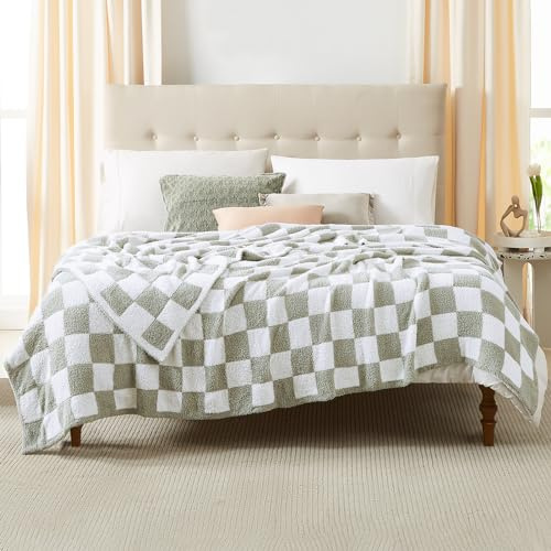 WRENSONGE Soft Queen Blanket for Bed-Cozy Warm Reversible Knitted Blankets