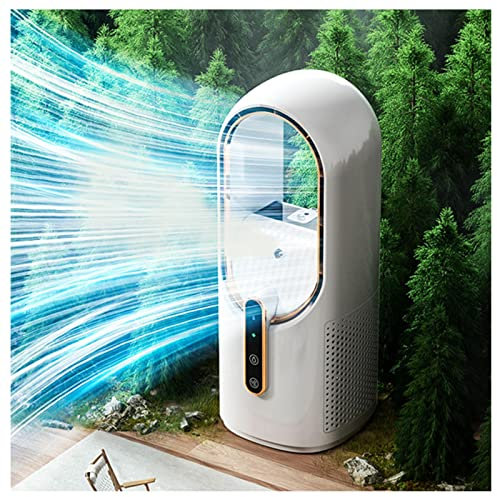 VVLXRIC Ventilateur Colonne sans Pale, Rechargeable par USB,avec Humidificateur Ventilateur Eau Froide Humidification De L'Air Climatisation, pour La Maison, Le Bureau, Les Voyages