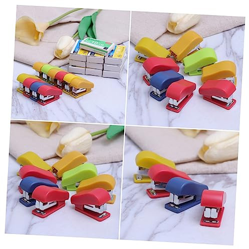 GRIRIW 10 PCS Mini Stapler Portable Small Hand Held Tiny Desk Staplers for Office and School Supplies