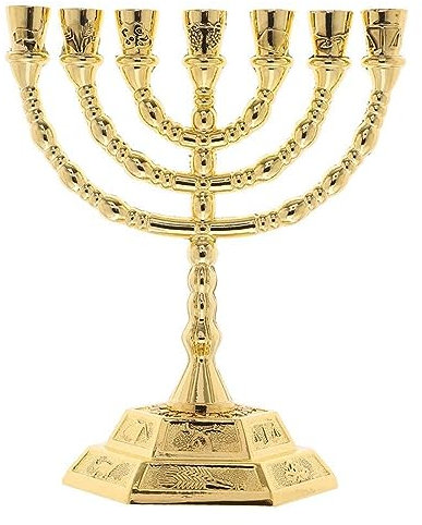 7 Kerzenständer, Geschenkornamente, Metall-Kerzenhalter-Ornamente, dekorieren 7-armige Kerzenständer-Ornamente, Zinklegierung, Schlafzimmer-Menorah-Dekor (Color : Golden, Size : 13X10.5X7CM)