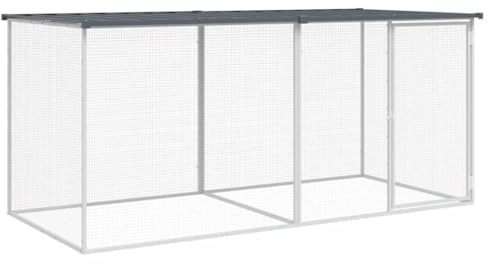 vidaXL Hühnerkäfig mit Dach Anthrazit 203x98x90 cm Verzinkter Stahl