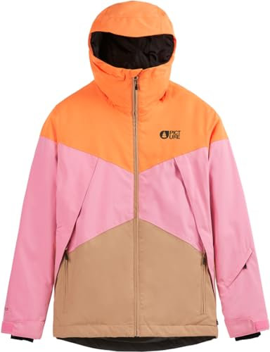 Picture W Seakrest Jacket Colorblock-Orange-Pink - Warme wasserdichte Damen Freeride Skijacke, Größe L - Farbe Latte