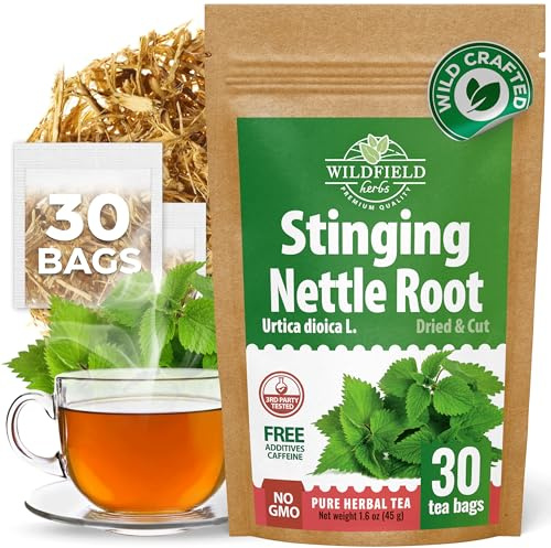 30 Bags Nettle Root Dried Stinging Nettle Root Herbal Tea - 30 Count 2g Bags Herb Tea Raíz De Ortiga